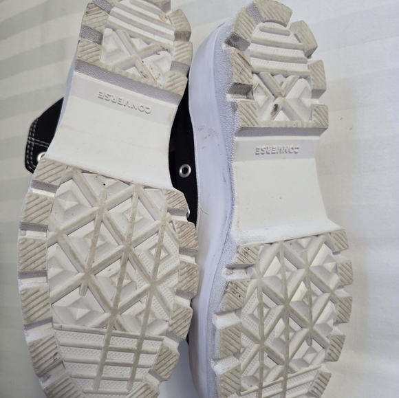 Converse Womens  Black and White High-Top Sneakers - Picture 4 of 5